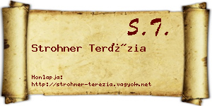 Strohner Terézia névjegykártya
